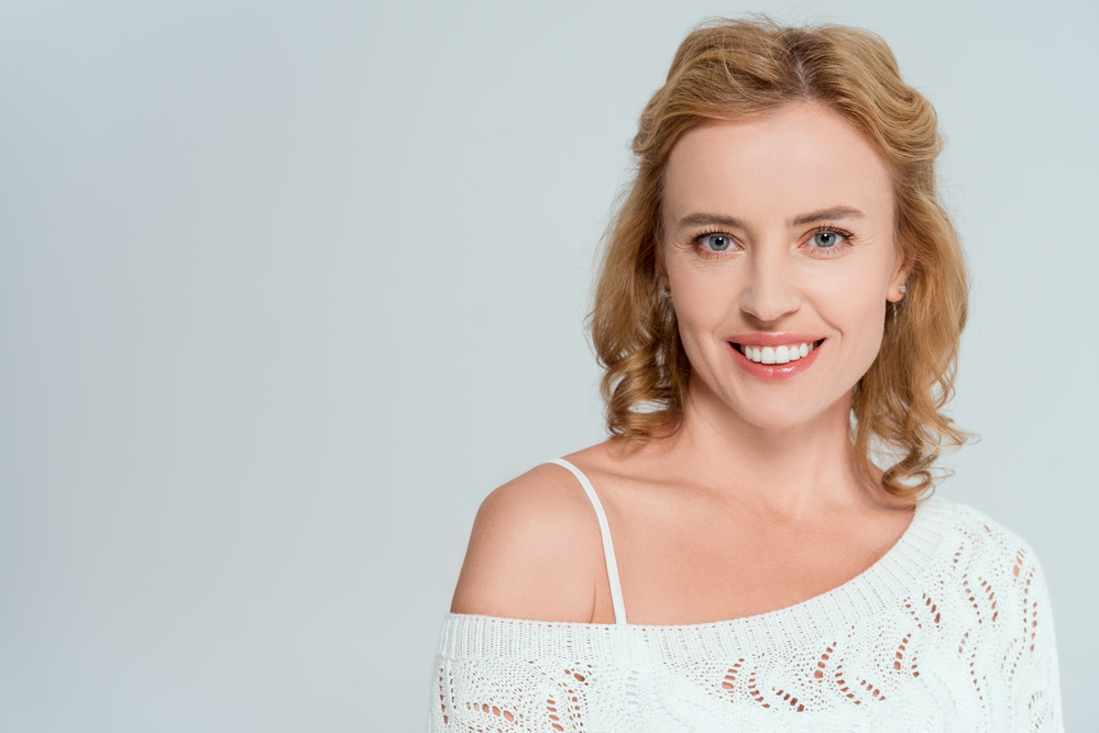 Woman after Microneedling treatment