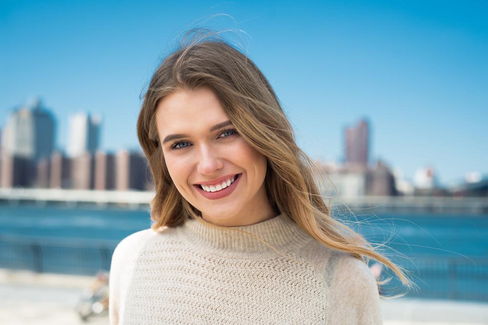 Beautiful girl smiling at the camera