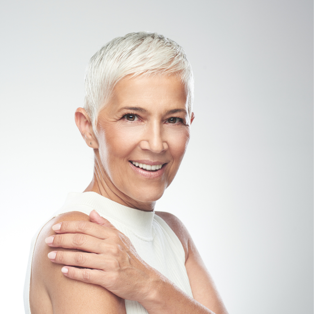 Old woman with beautiful skin