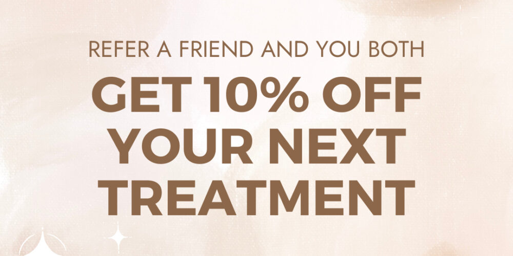 A Promotional Graphic For Skin MD LLC Featuring A Referral Program